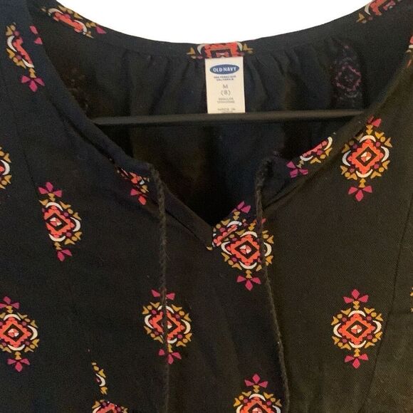 Pre Owned Women’s Old Navy Blouse Sz Med Southwest Vibe Casual Comfort Style - Picture 8 of 9